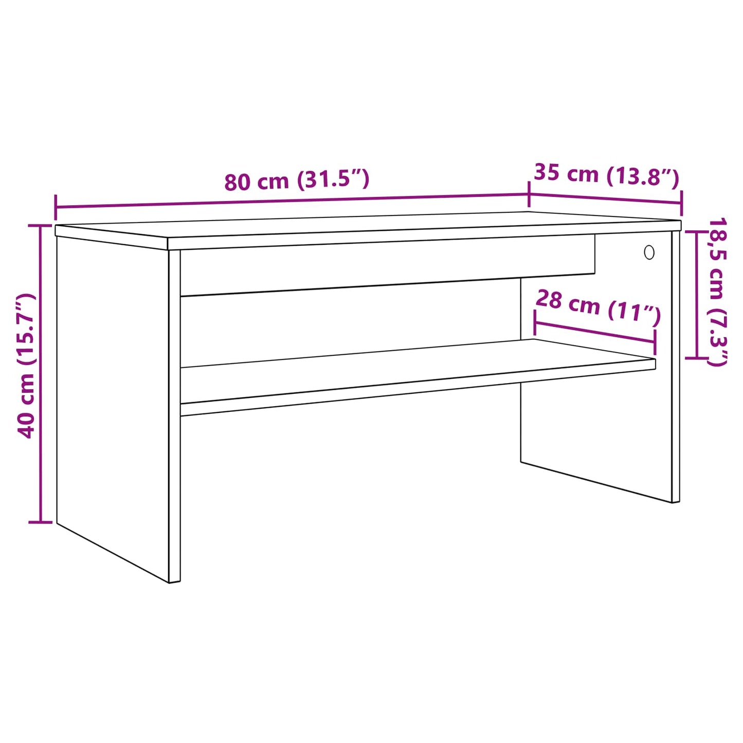 TV-kast Wit 80 x 35 x 40 cm Bewerkt hout is nu te koop bij PeponiXL, paradijselijk wonen!