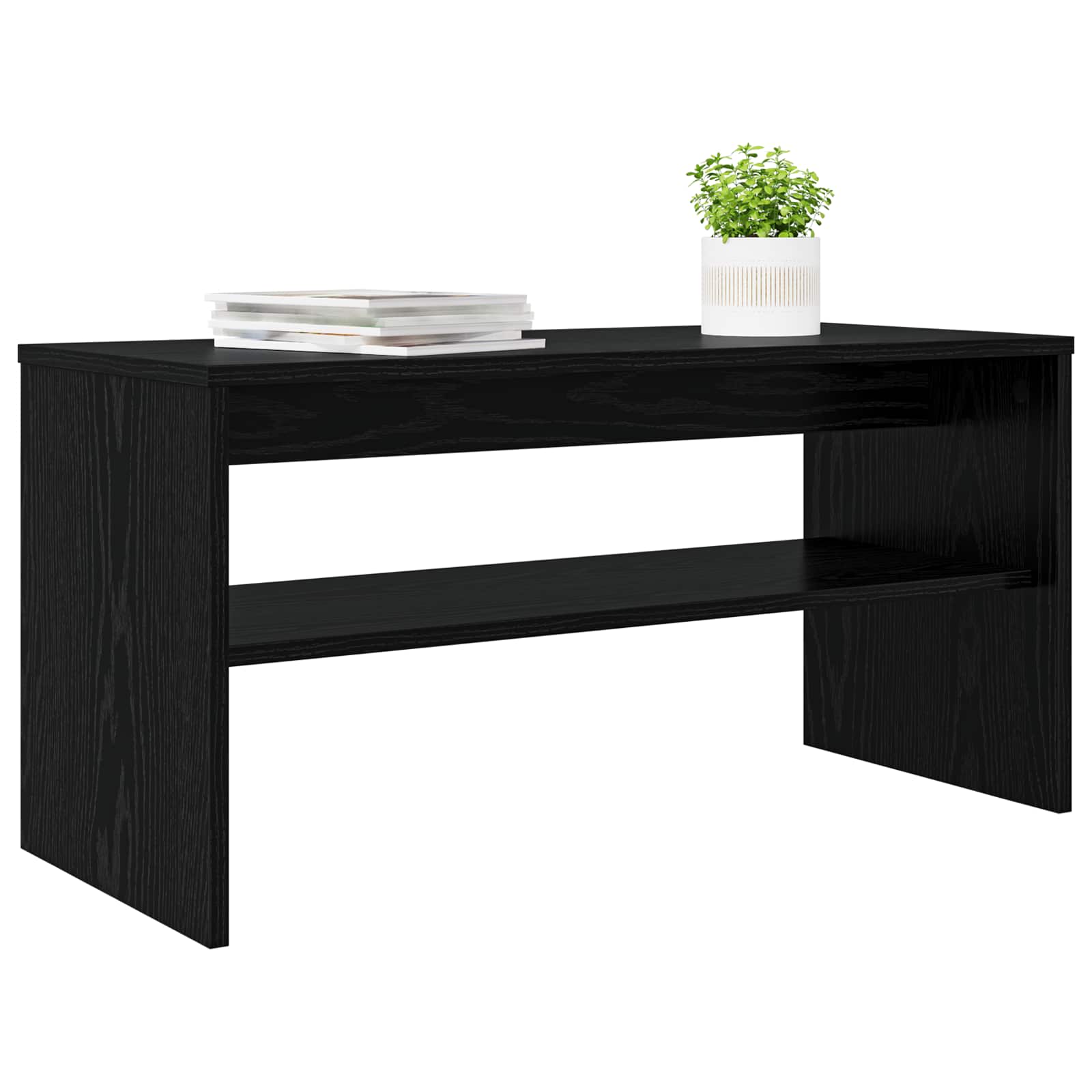 TV-kast Zwart Eiken 80 x 35 x 40 cm Bewerkt hout is nu te koop bij PeponiXL, paradijselijk wonen!