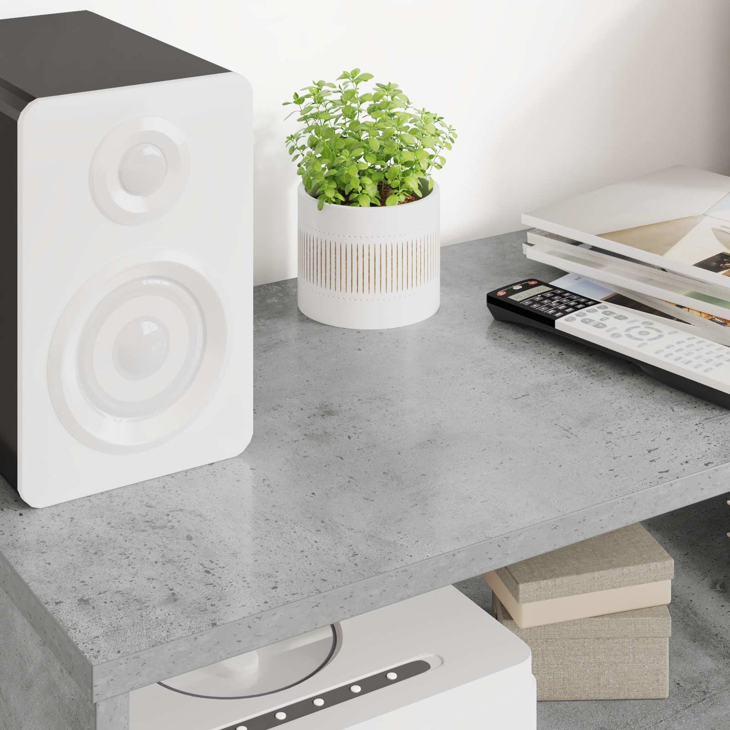 TV-kast Beton Grijs 80 x 35 x 40 cm Bewerkt hout is nu te koop bij PeponiXL, paradijselijk wonen!