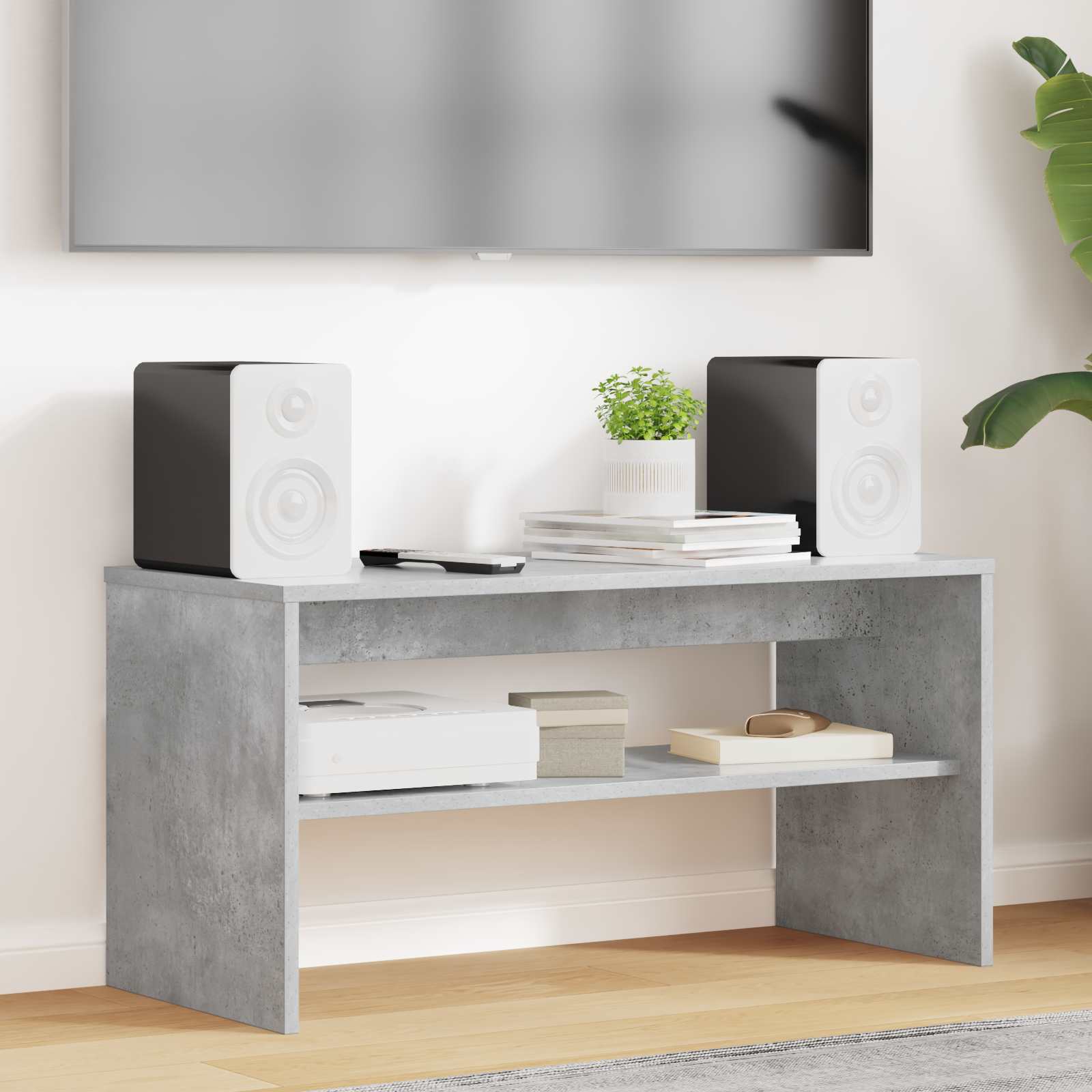 TV-kast Beton Grijs 80 x 35 x 40 cm Bewerkt hout is nu te koop bij PeponiXL, paradijselijk wonen!