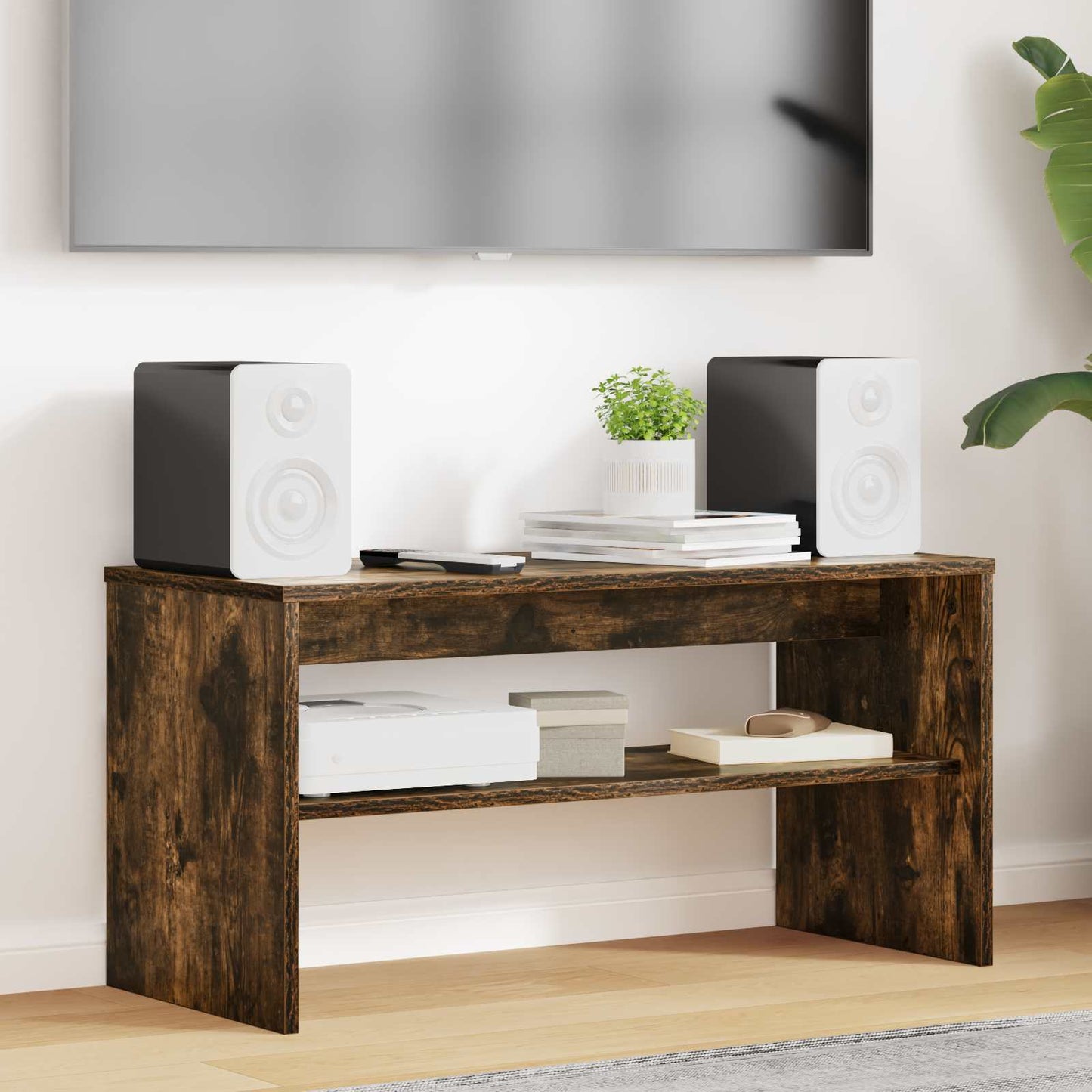 TV-kast Gerookt eiken 80 x 35 x 40 cm Bewerkt hout is nu te koop bij PeponiXL, paradijselijk wonen!