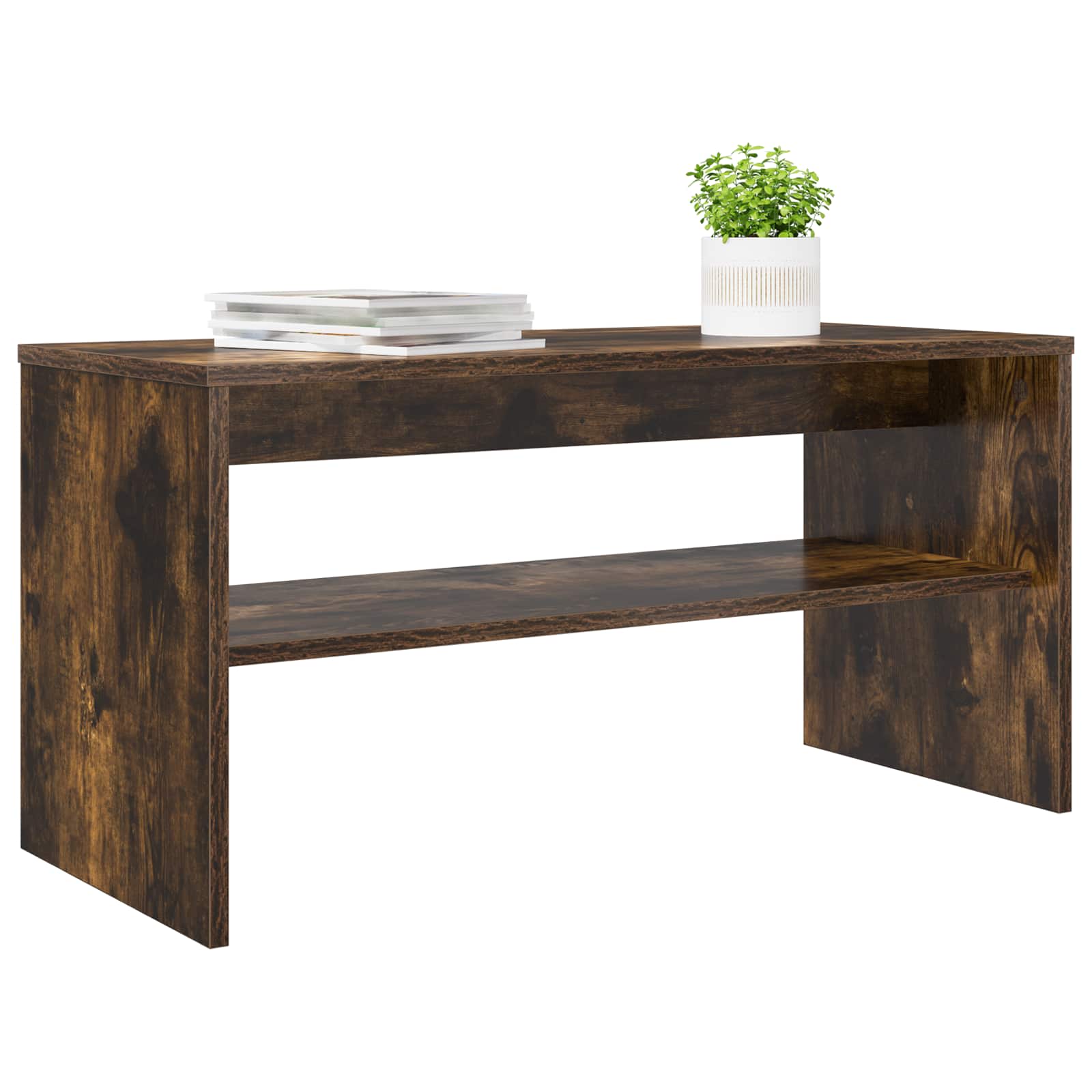 TV-kast Gerookt eiken 80 x 35 x 40 cm Bewerkt hout is nu te koop bij PeponiXL, paradijselijk wonen!