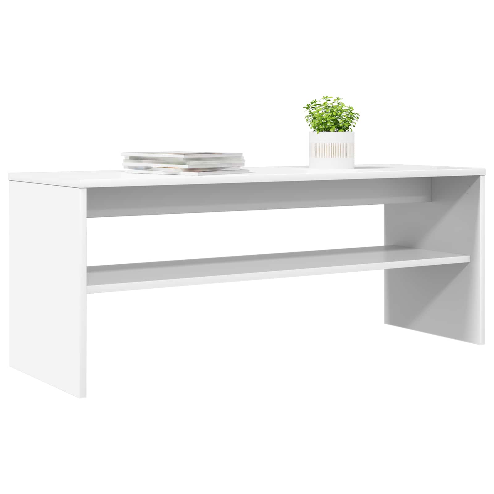TV-kast Wit 100 x 35 x 40 cm Bewerkt hout is nu te koop bij PeponiXL, paradijselijk wonen!