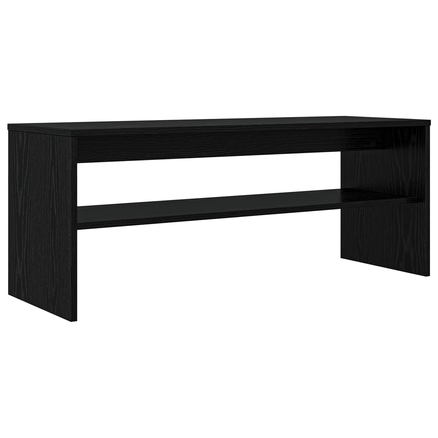 TV-kast Zwart Eiken 100 x 35 x 40 cm Bewerkt hout is nu te koop bij PeponiXL, paradijselijk wonen!