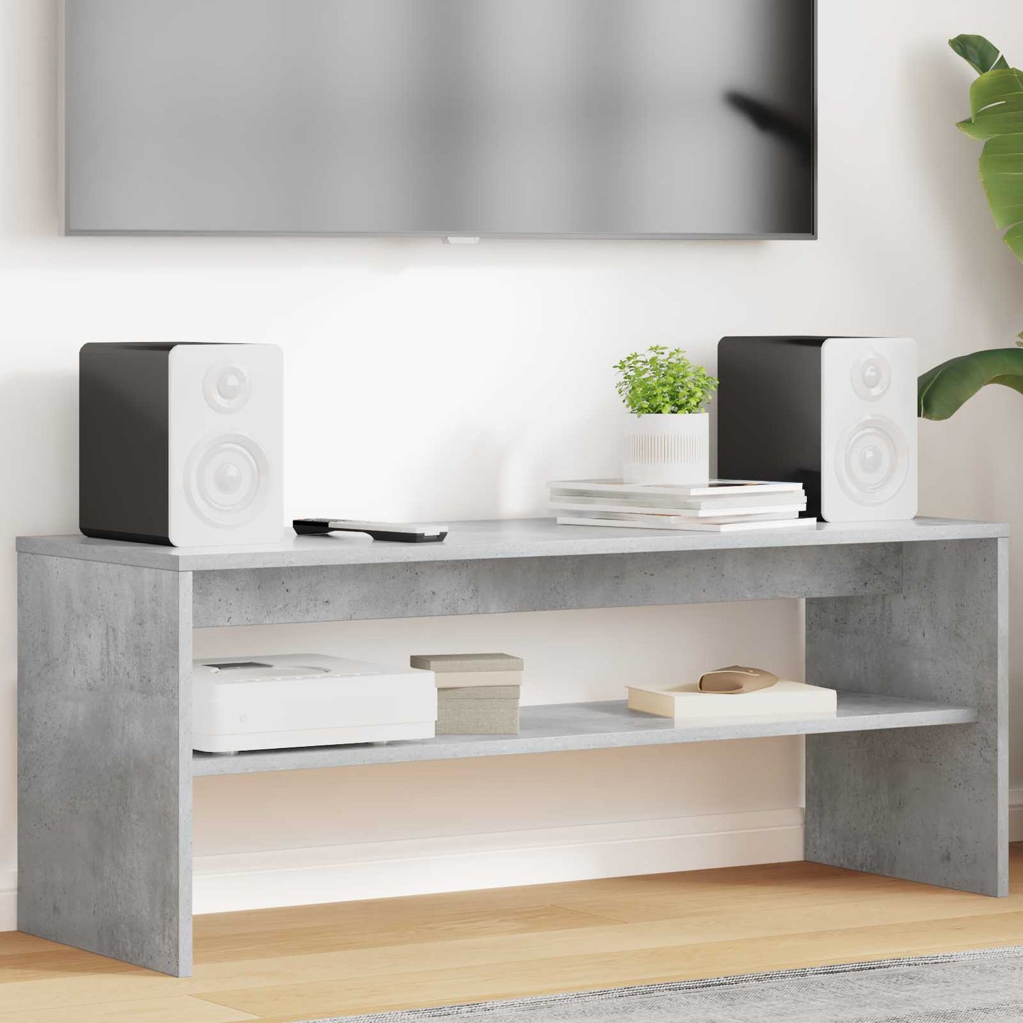 TV-kast Beton Grijs 100 x 35 x 40 cm Bewerkt hout is nu te koop bij PeponiXL, paradijselijk wonen!