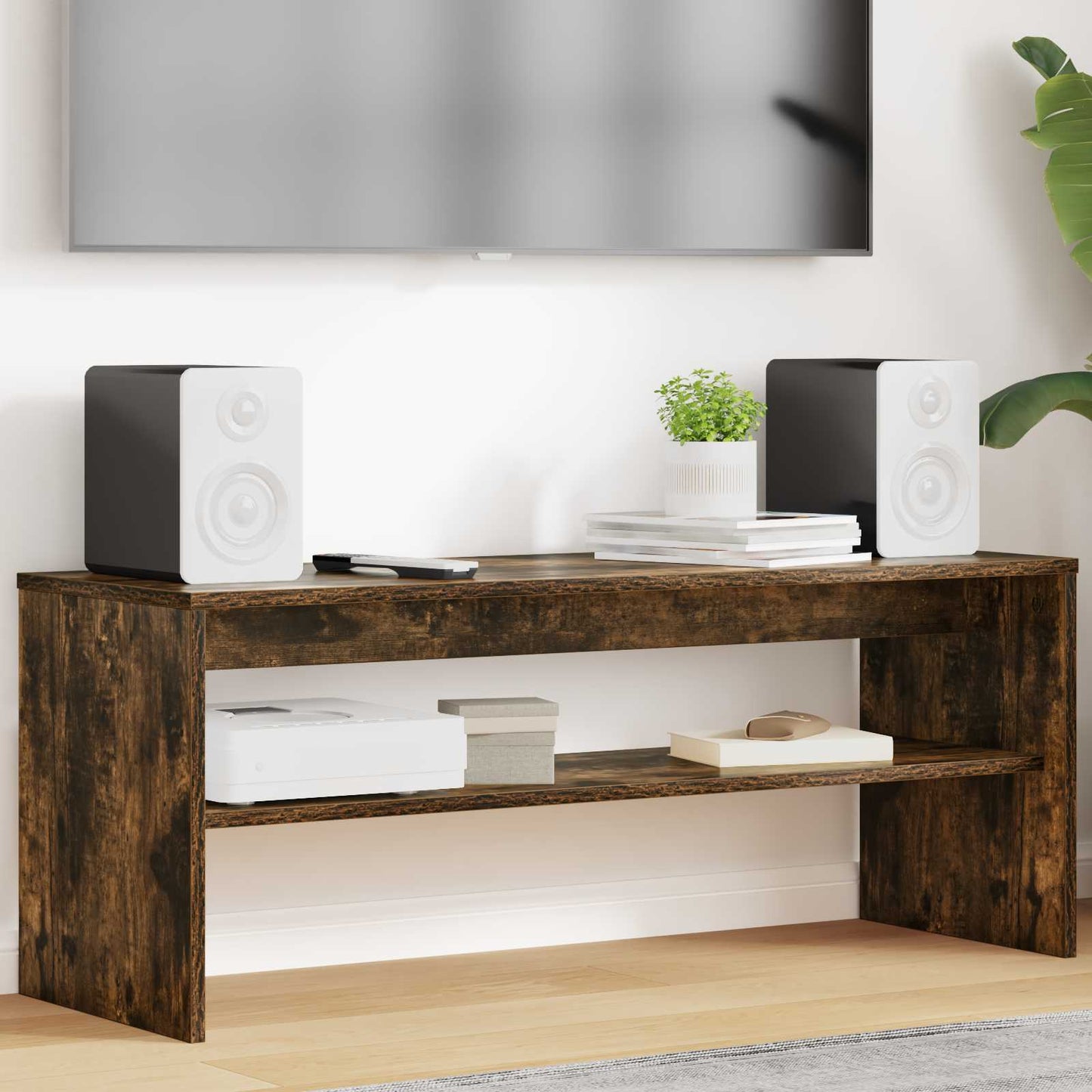 TV-kast Gerookt eiken 100 x 35 x 40 cm Bewerkt hout is nu te koop bij PeponiXL, paradijselijk wonen!
