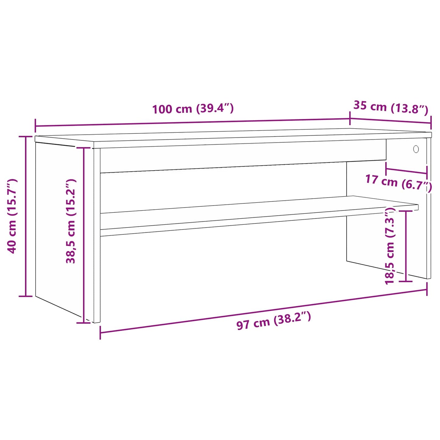 TV-kast Gerookt eiken 100 x 35 x 40 cm Bewerkt hout is nu te koop bij PeponiXL, paradijselijk wonen!