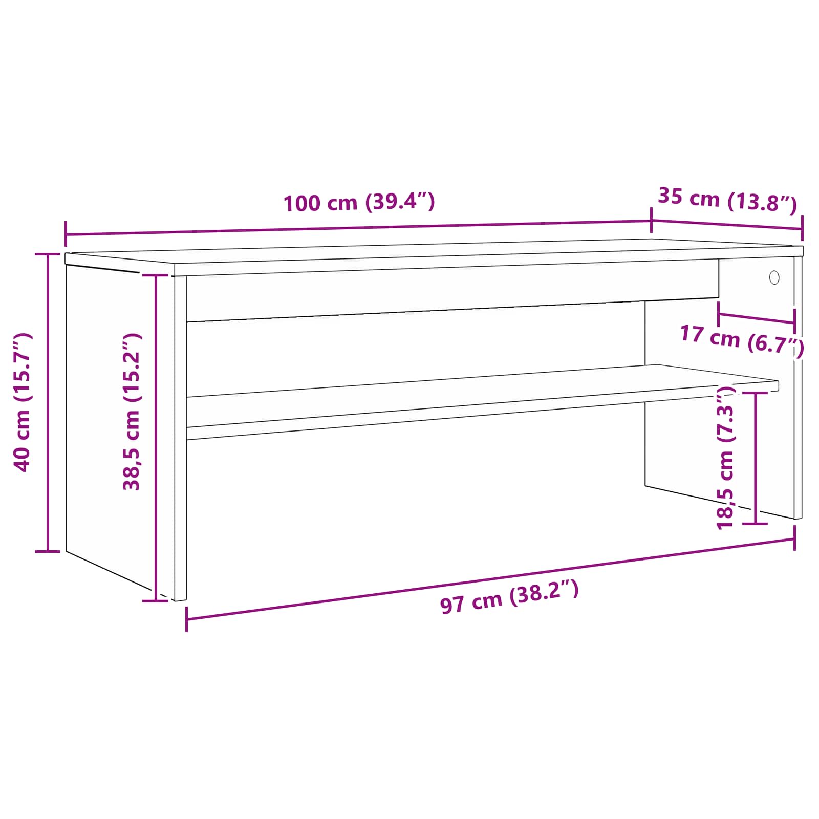 TV-kast Gerookt eiken 100 x 35 x 40 cm Bewerkt hout is nu te koop bij PeponiXL, paradijselijk wonen!