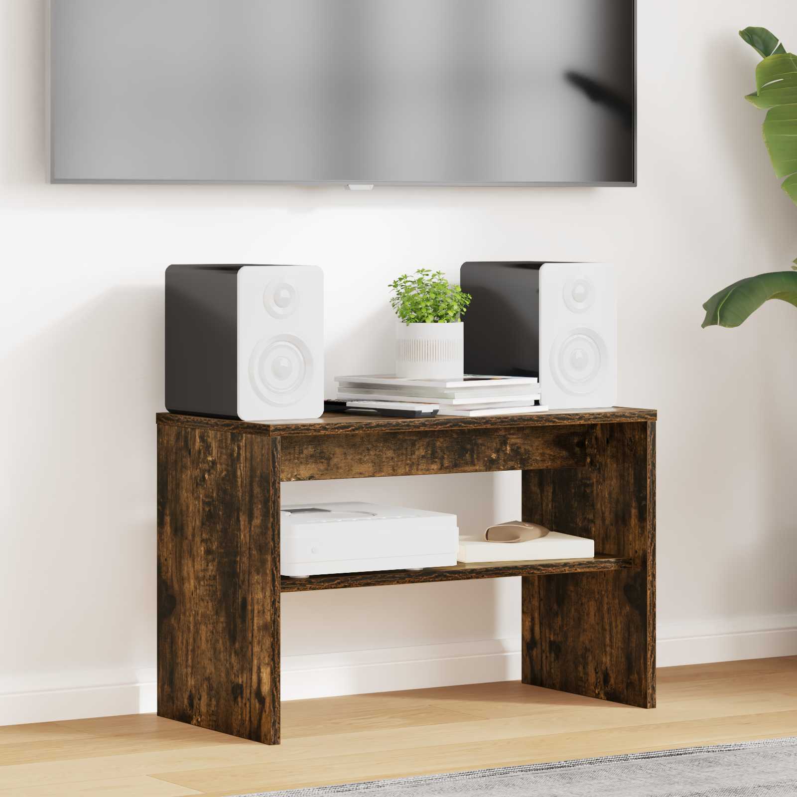 TV-kast Gerookt eiken 60 x 30 x 40 cm Bewerkt hout is nu te koop bij PeponiXL, paradijselijk wonen!