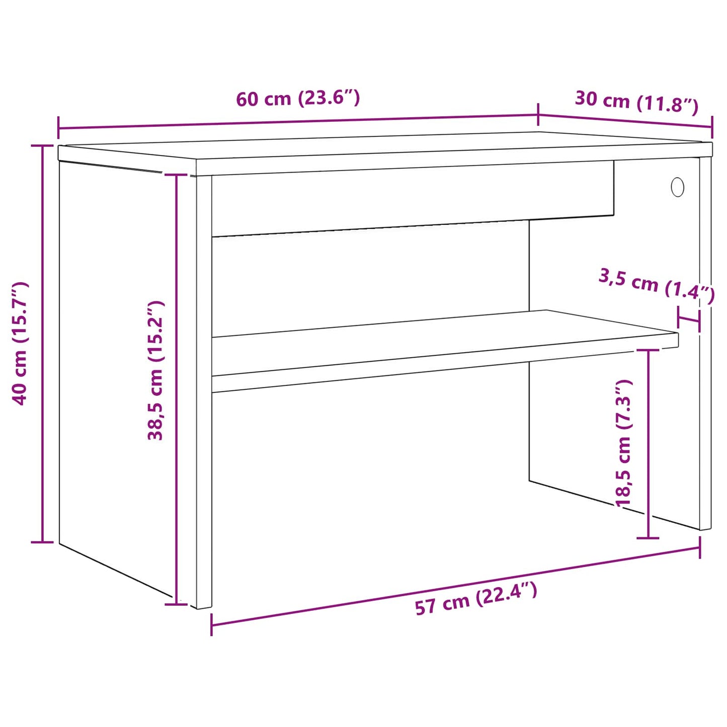 TV-kast Artisan Eiken 60 x 30 x 40 cm Bewerkt hout is nu te koop bij PeponiXL, paradijselijk wonen!