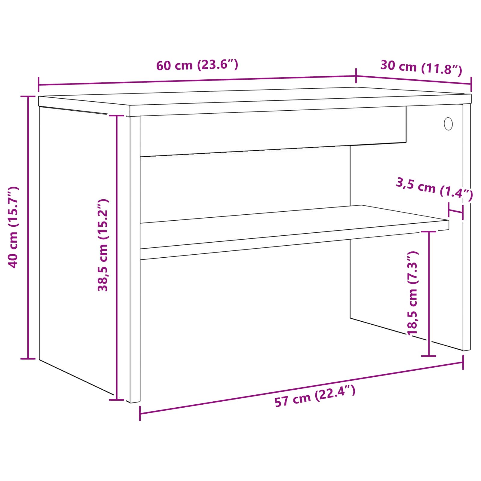 TV-kast Artisan Eiken 60 x 30 x 40 cm Bewerkt hout is nu te koop bij PeponiXL, paradijselijk wonen!