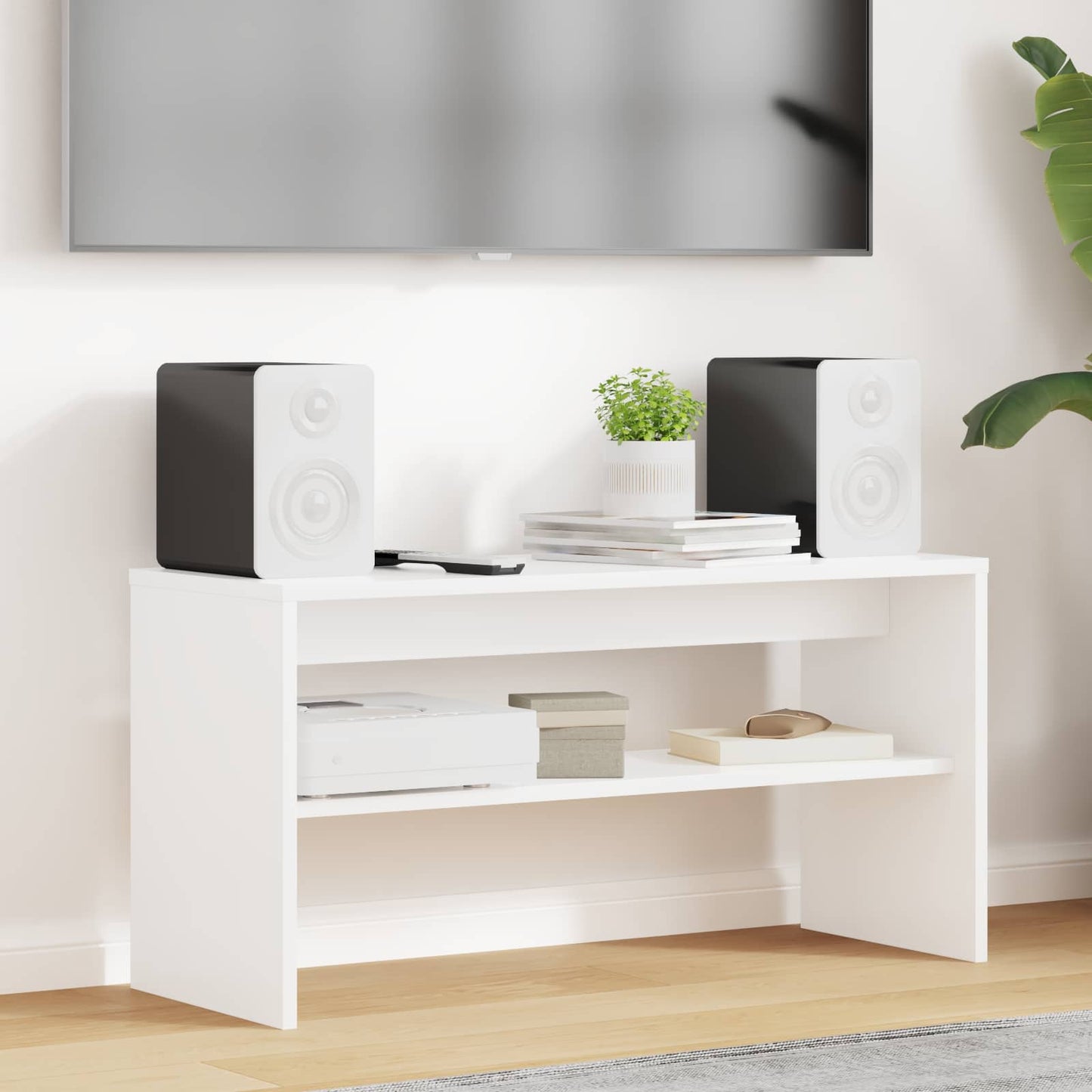 TV-kast Wit 80 x 30 x 40 cm Bewerkt hout is nu te koop bij PeponiXL, paradijselijk wonen!