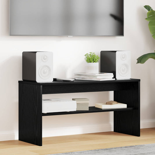 TV-kast Zwart Eiken 80 x 30 x 40 cm Bewerkt hout is nu te koop bij PeponiXL, paradijselijk wonen!