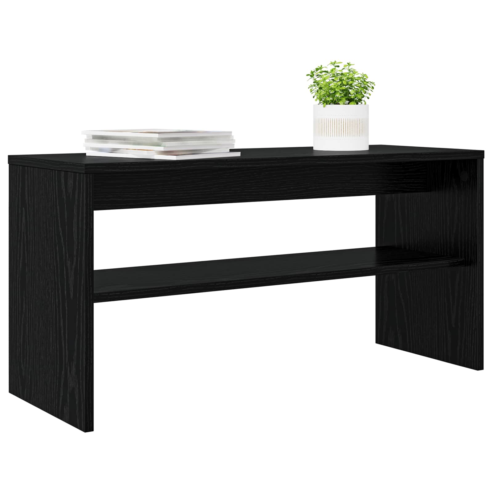 TV-kast Zwart Eiken 80 x 30 x 40 cm Bewerkt hout is nu te koop bij PeponiXL, paradijselijk wonen!