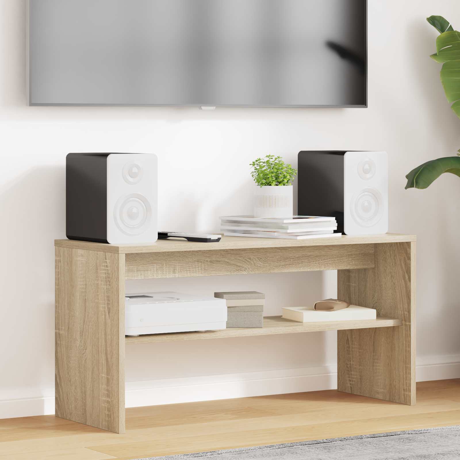 TV-kast Sonoma Eiken 80 x 30 x 40 cm Bewerkt hout is nu te koop bij PeponiXL, paradijselijk wonen!