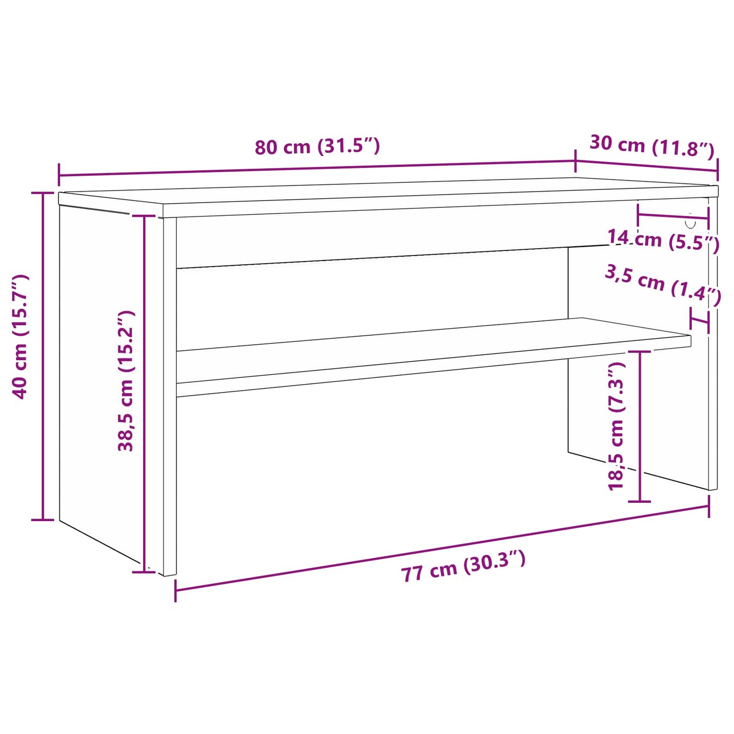 TV-kast Sonoma Eiken 80 x 30 x 40 cm Bewerkt hout is nu te koop bij PeponiXL, paradijselijk wonen!