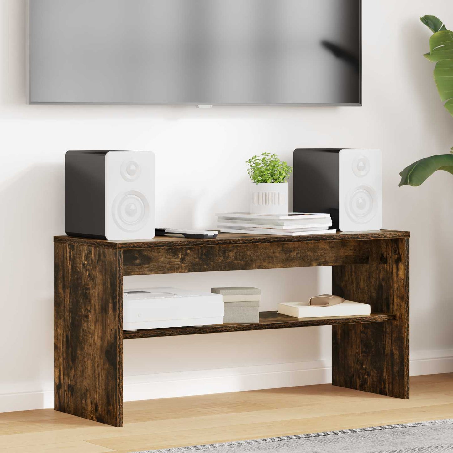 TV-kast Gerookt eiken 80 x 30 x 40 cm Bewerkt hout is nu te koop bij PeponiXL, paradijselijk wonen!