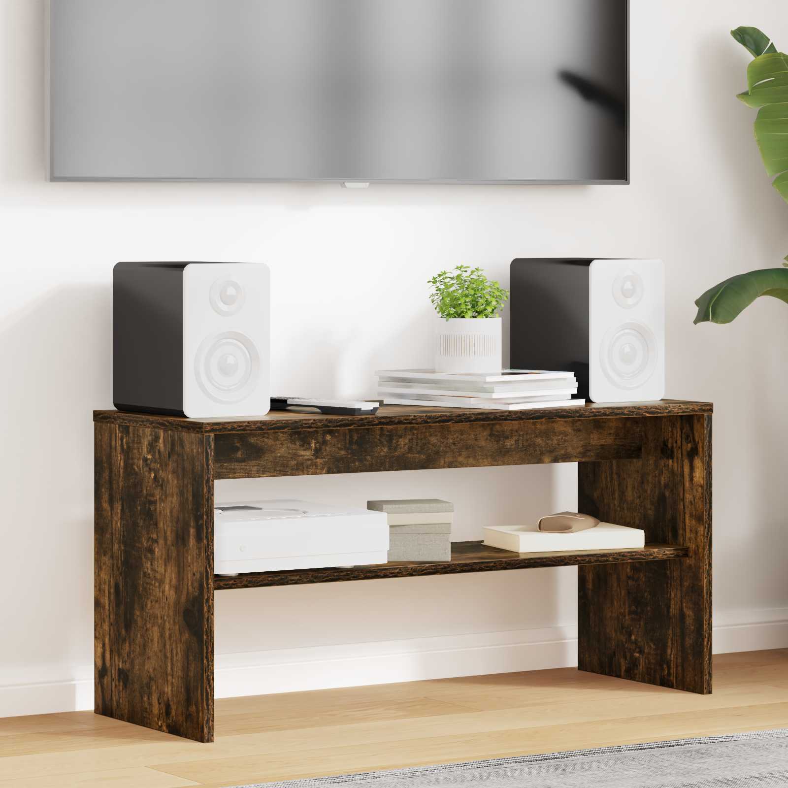 TV-kast Gerookt eiken 80 x 30 x 40 cm Bewerkt hout is nu te koop bij PeponiXL, paradijselijk wonen!