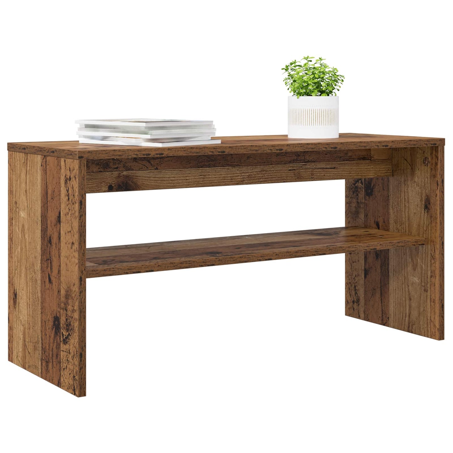 TV-kast Oudhout 80 x 30 x 40 cm Bewerkt hout is nu te koop bij PeponiXL, paradijselijk wonen!
