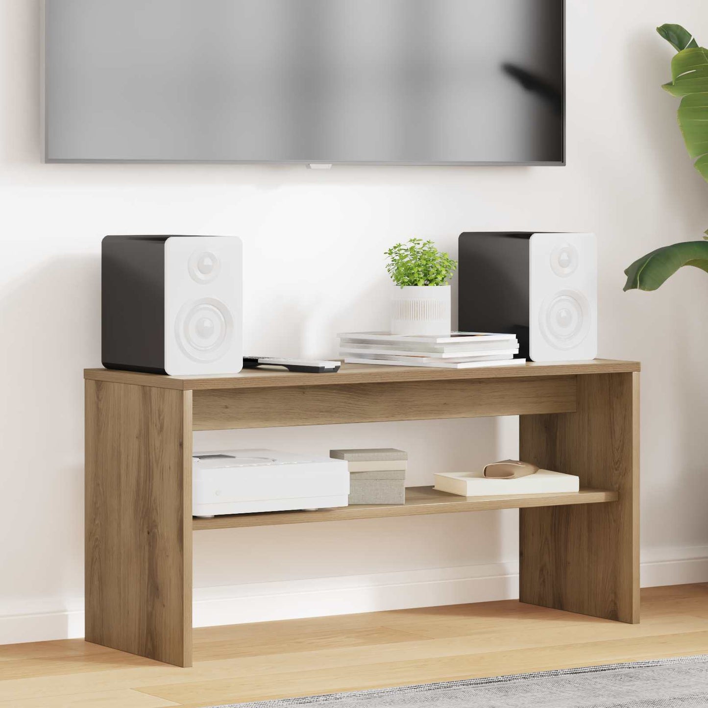 TV-kast Artisan Eiken 80 x 30 x 40 cm Bewerkt hout is nu te koop bij PeponiXL, paradijselijk wonen!