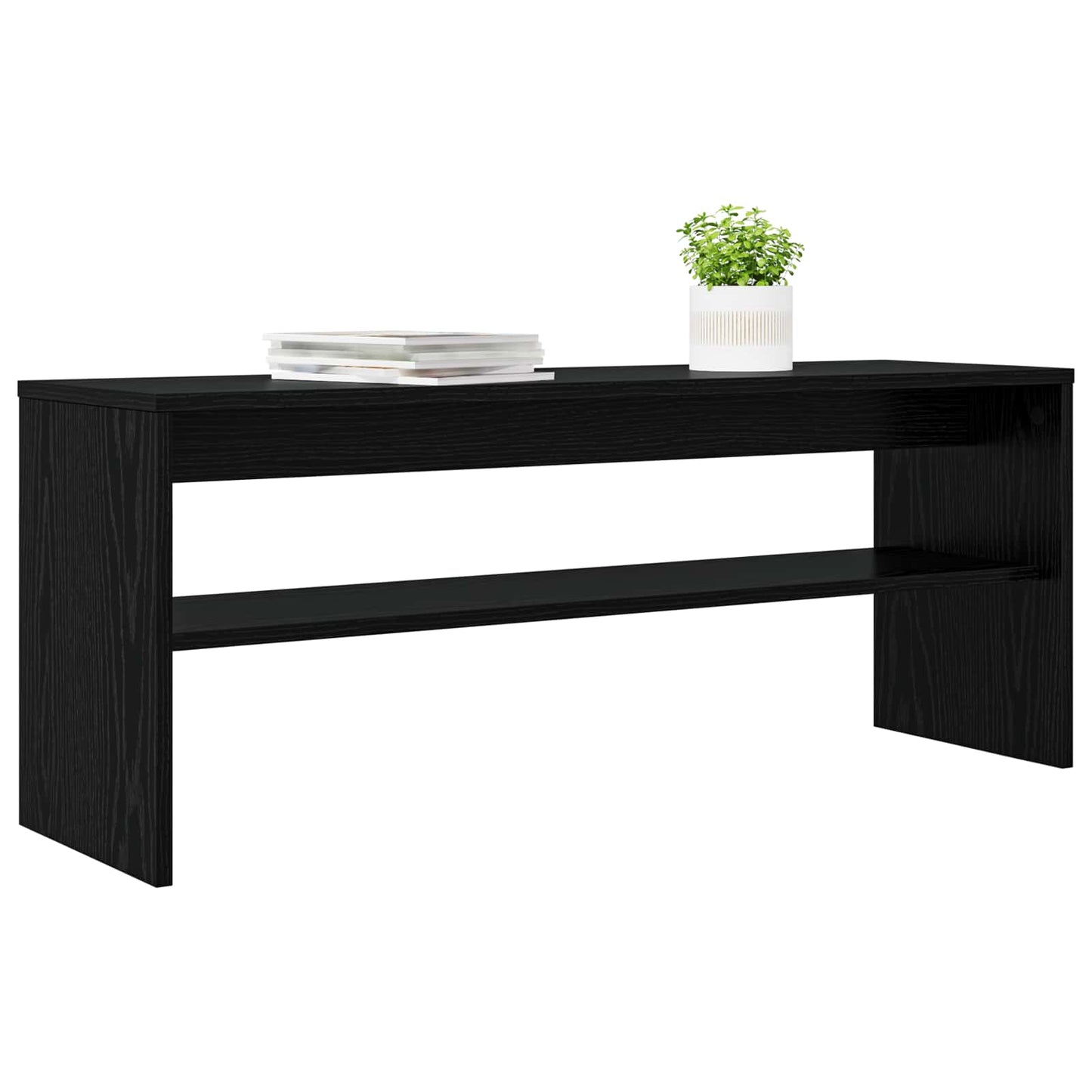 TV-kast Zwart Eiken 100 x 30 x 40 cm Bewerkt hout is nu te koop bij PeponiXL, paradijselijk wonen!