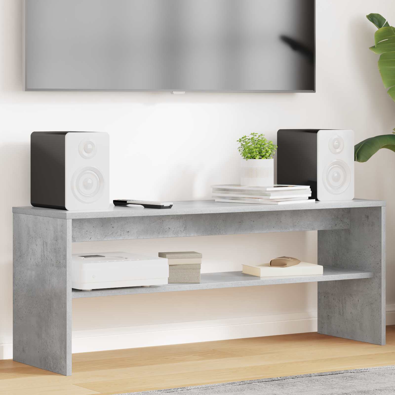 TV-kast Beton Grijs 100 x 30 x 40 cm Bewerkt hout is nu te koop bij PeponiXL, paradijselijk wonen!