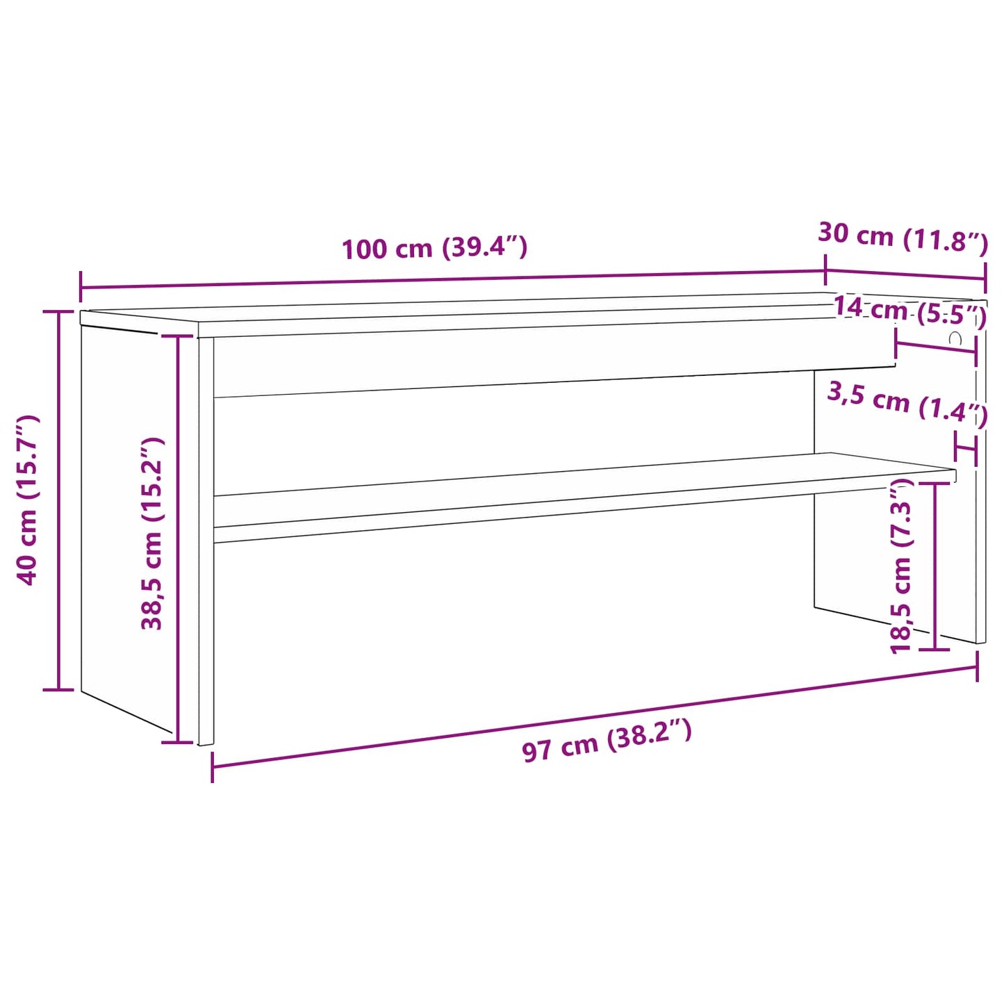 TV-kast Gerookt eiken 100 x 30 x 40 cm Bewerkt hout is nu te koop bij PeponiXL, paradijselijk wonen!