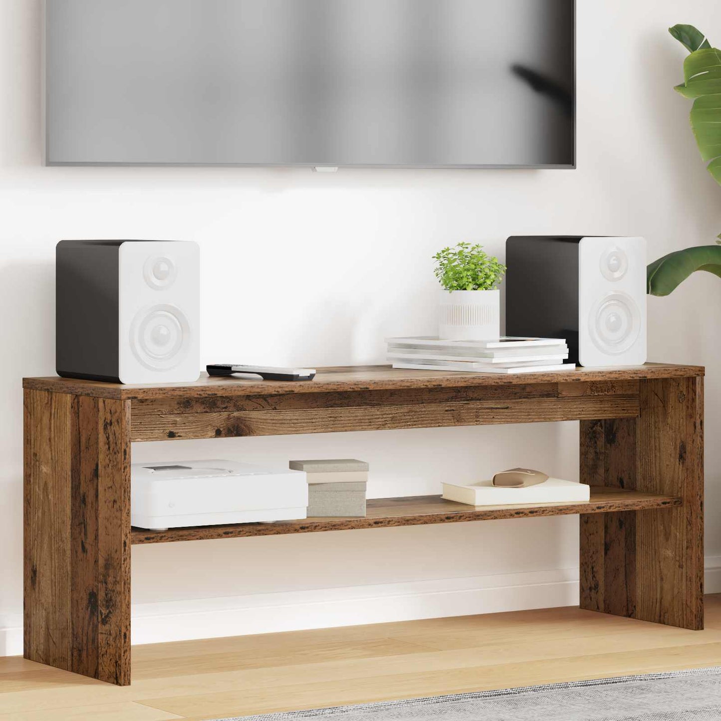 TV-kast Oudhout 100 x 30 x 40 cm Bewerkt hout is nu te koop bij PeponiXL, paradijselijk wonen!