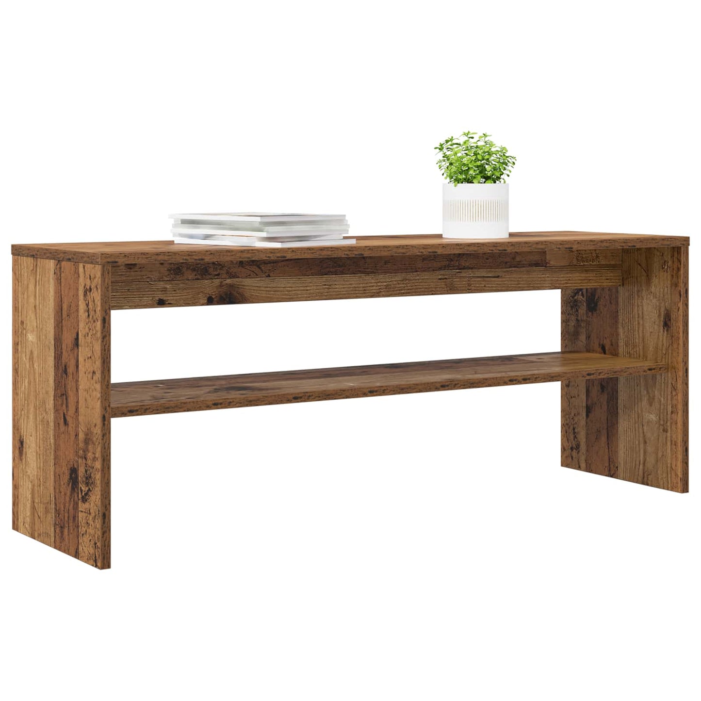 TV-kast Oudhout 100 x 30 x 40 cm Bewerkt hout is nu te koop bij PeponiXL, paradijselijk wonen!