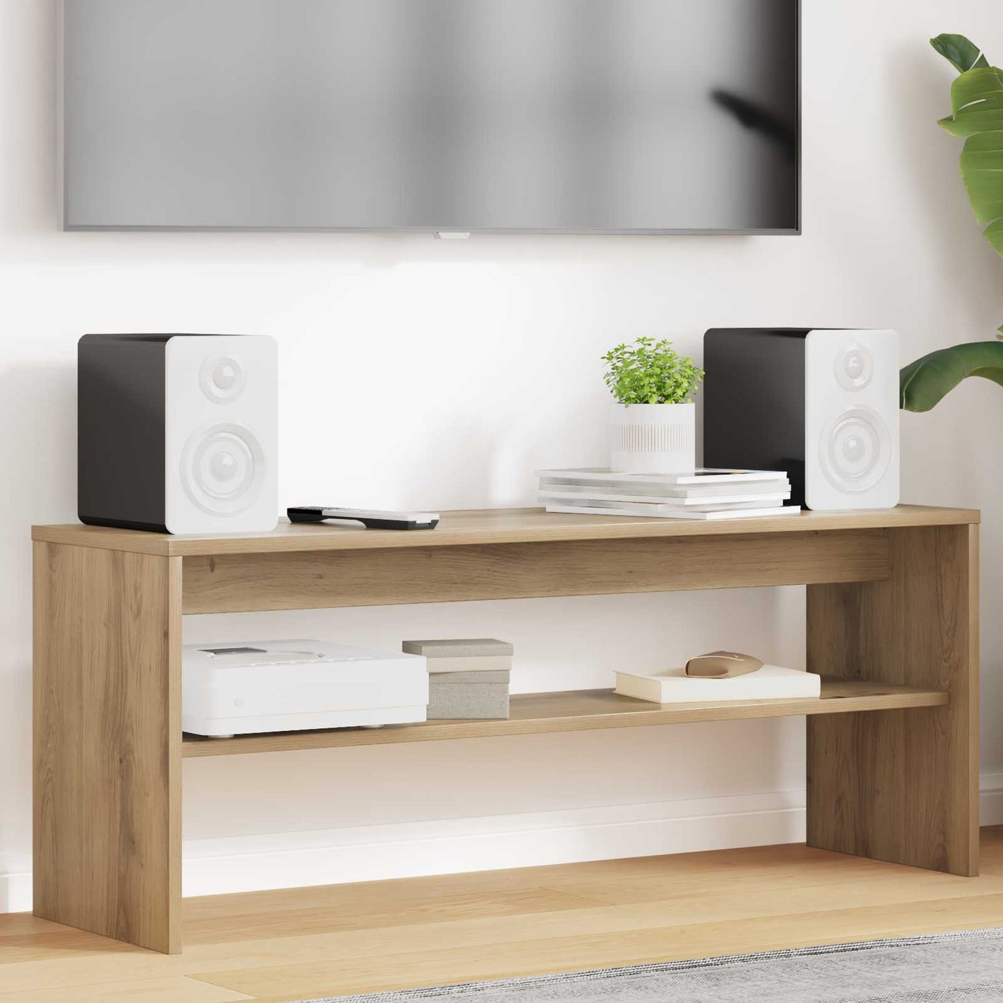 TV-kast Artisan Eiken 100 x 30 x 40 cm Bewerkt hout is nu te koop bij PeponiXL, paradijselijk wonen!