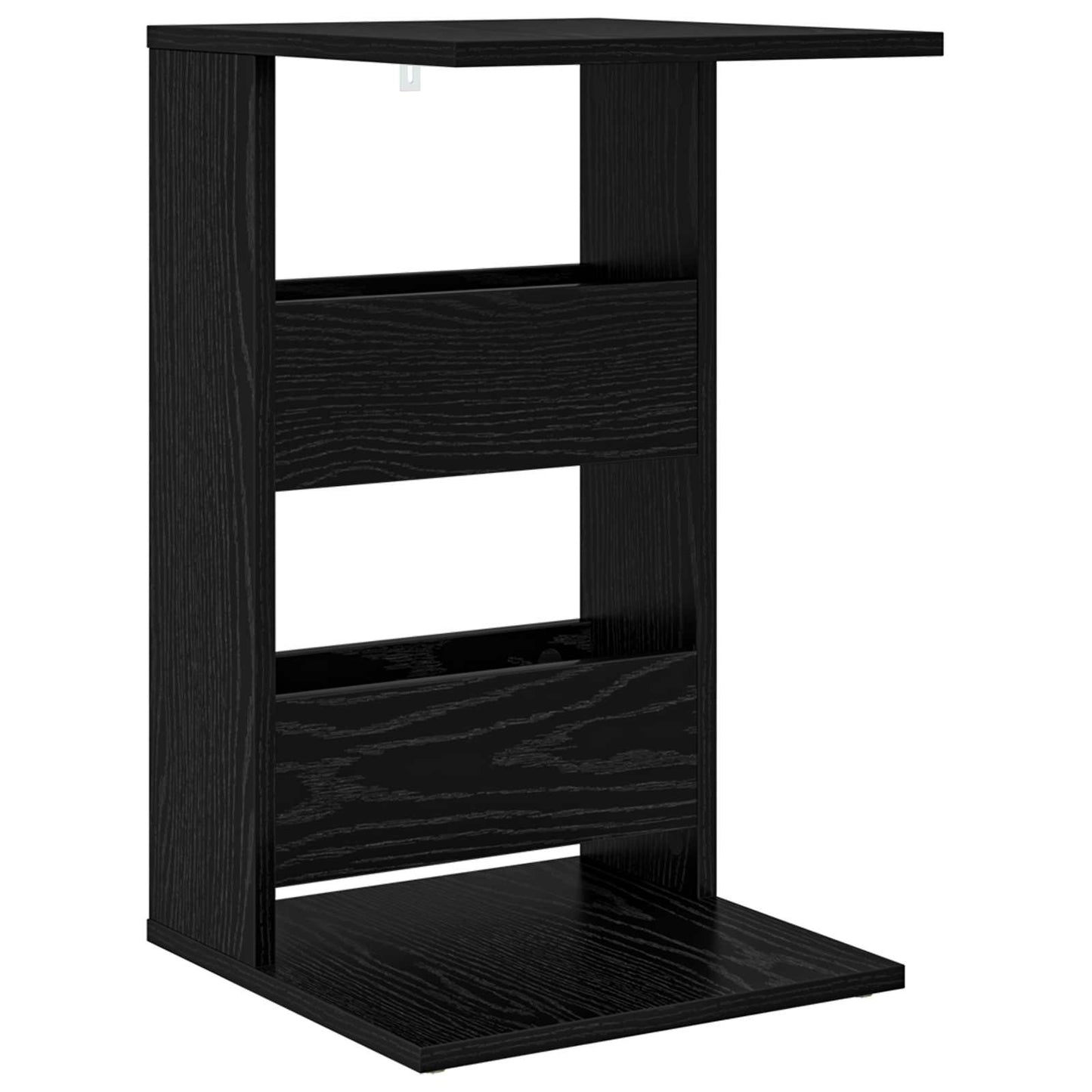 Bijzettafel Zwart Eiken 40 x 35 x 60,5 cm Bewerkt hout is nu te koop bij PeponiXL, paradijselijk wonen!