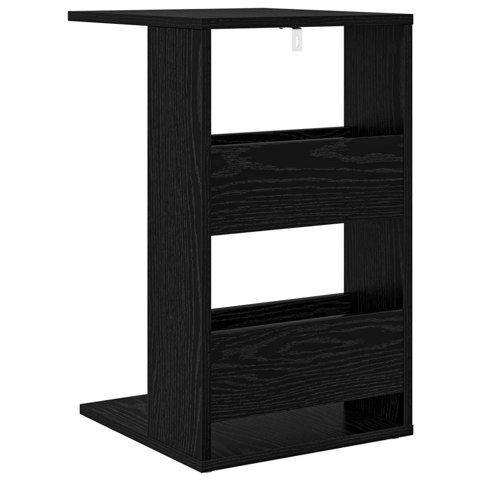 Bijzettafel Zwart Eiken 40 x 35 x 60,5 cm Bewerkt hout is nu te koop bij PeponiXL, paradijselijk wonen!