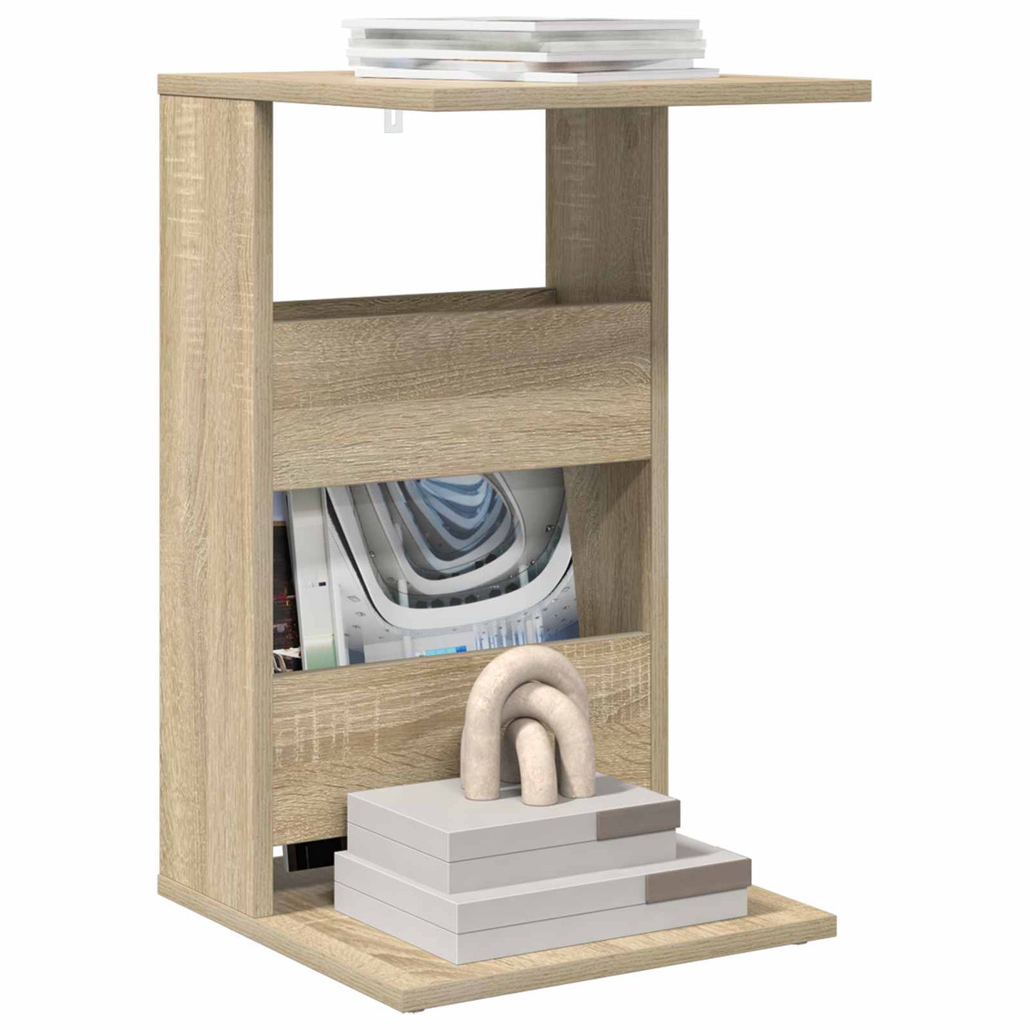 Bijzettafel Sonoma Eiken 40 x 35 x 60,5 cm Bewerkt hout is nu te koop bij PeponiXL, paradijselijk wonen!