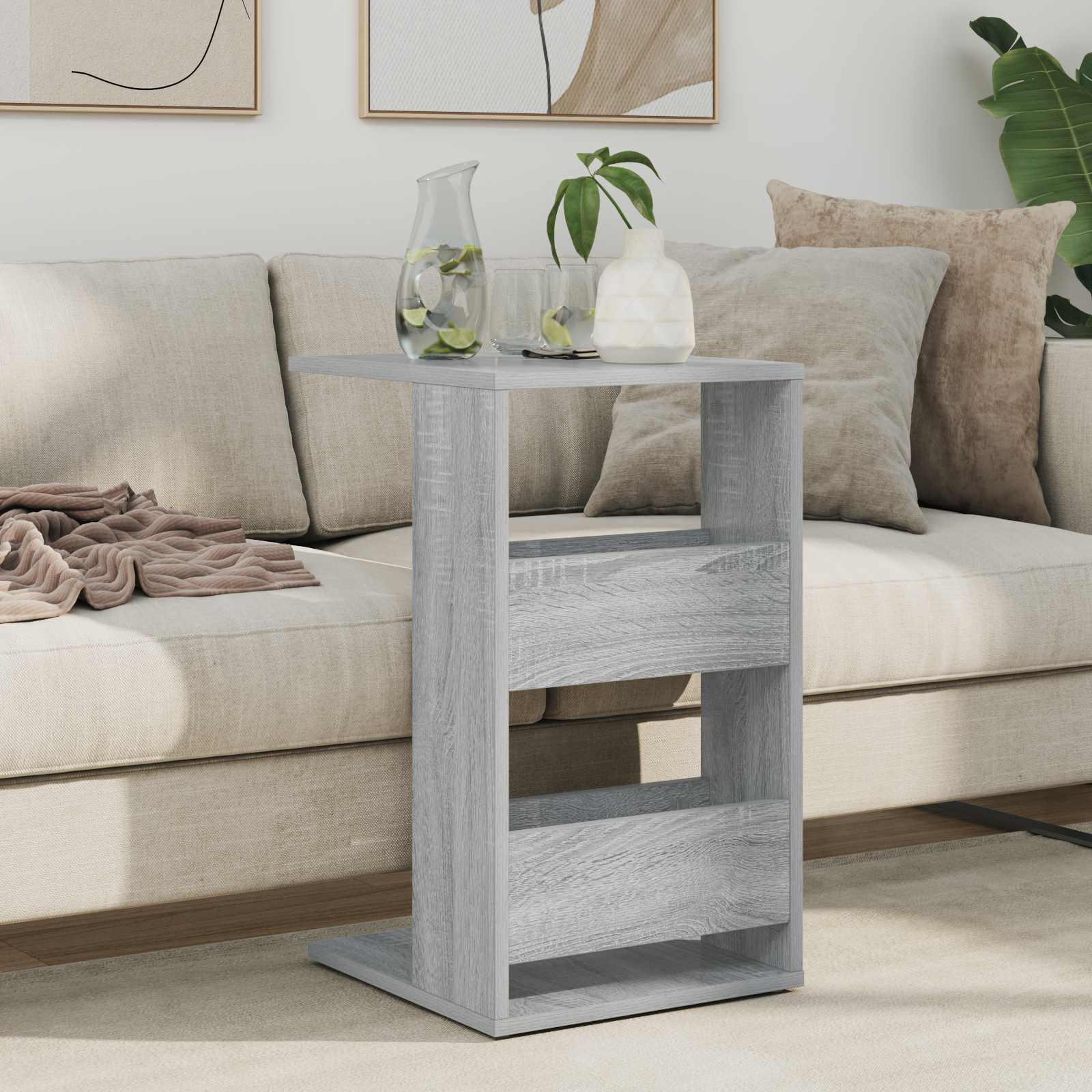 Bijzettafel Grijs Sonoma 40 x 35 x 60,5 cm Bewerkt hout is nu te koop bij PeponiXL, paradijselijk wonen!