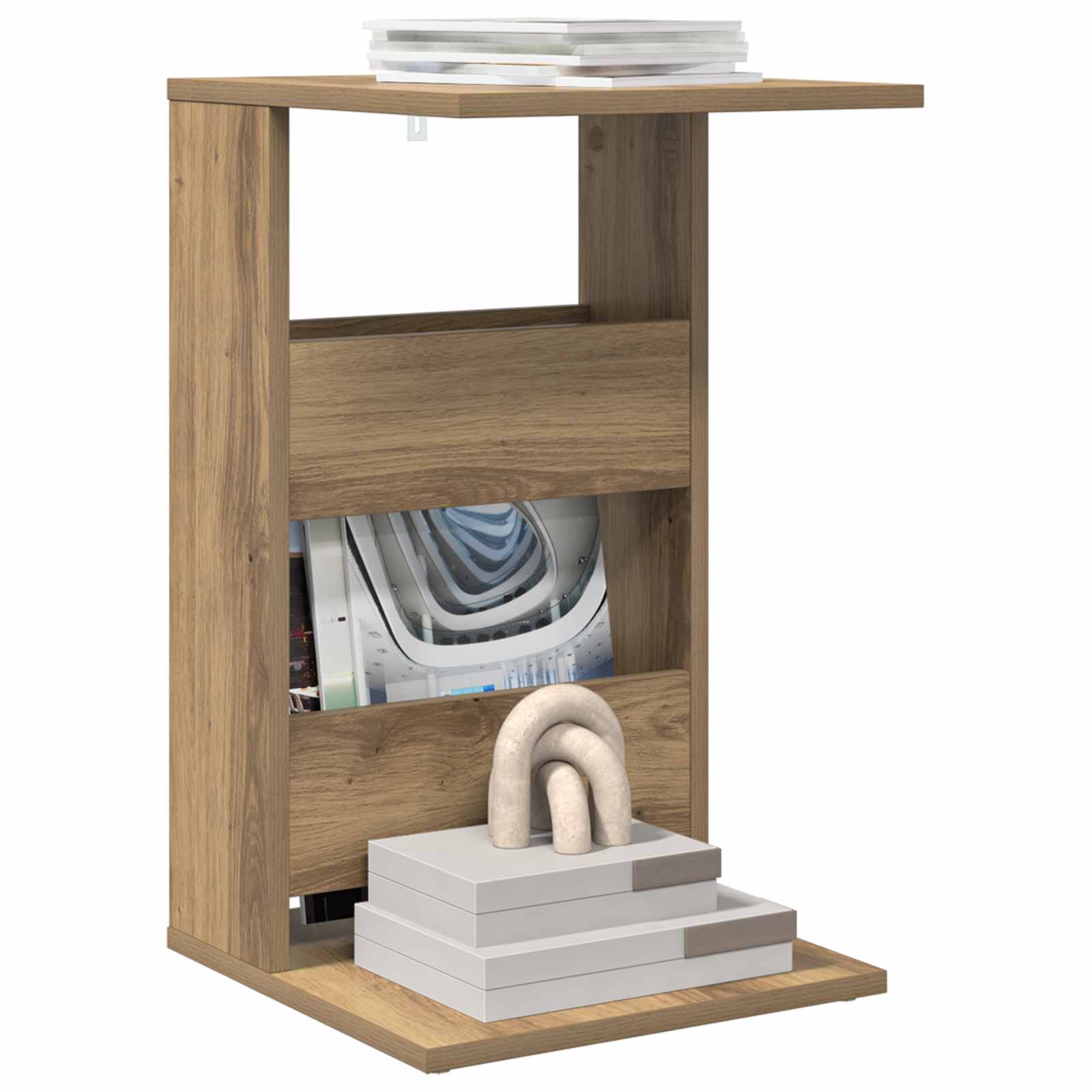 Bijzettafel Artisan Eiken 40 x 35 x 60,5 cm Bewerkt hout is nu te koop bij PeponiXL, paradijselijk wonen!
