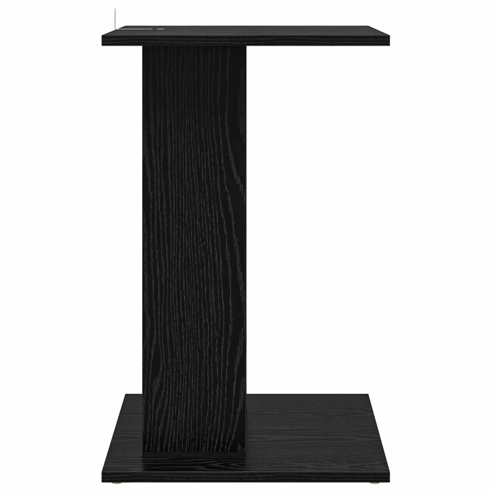 Bijzettafel Zwart Eiken 45 x 40 x 62,5 cm Bewerkt hout is nu te koop bij PeponiXL, paradijselijk wonen!