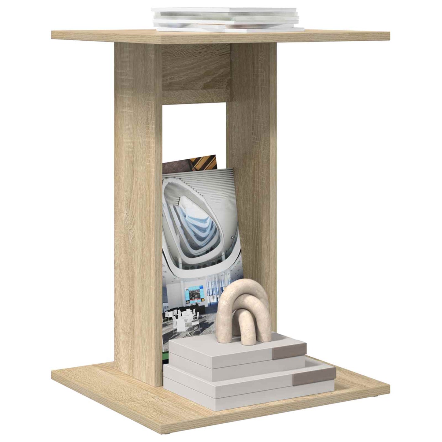 Bijzettafel Sonoma Eiken 45 x 40 x 62,5 cm Bewerkt hout is nu te koop bij PeponiXL, paradijselijk wonen!