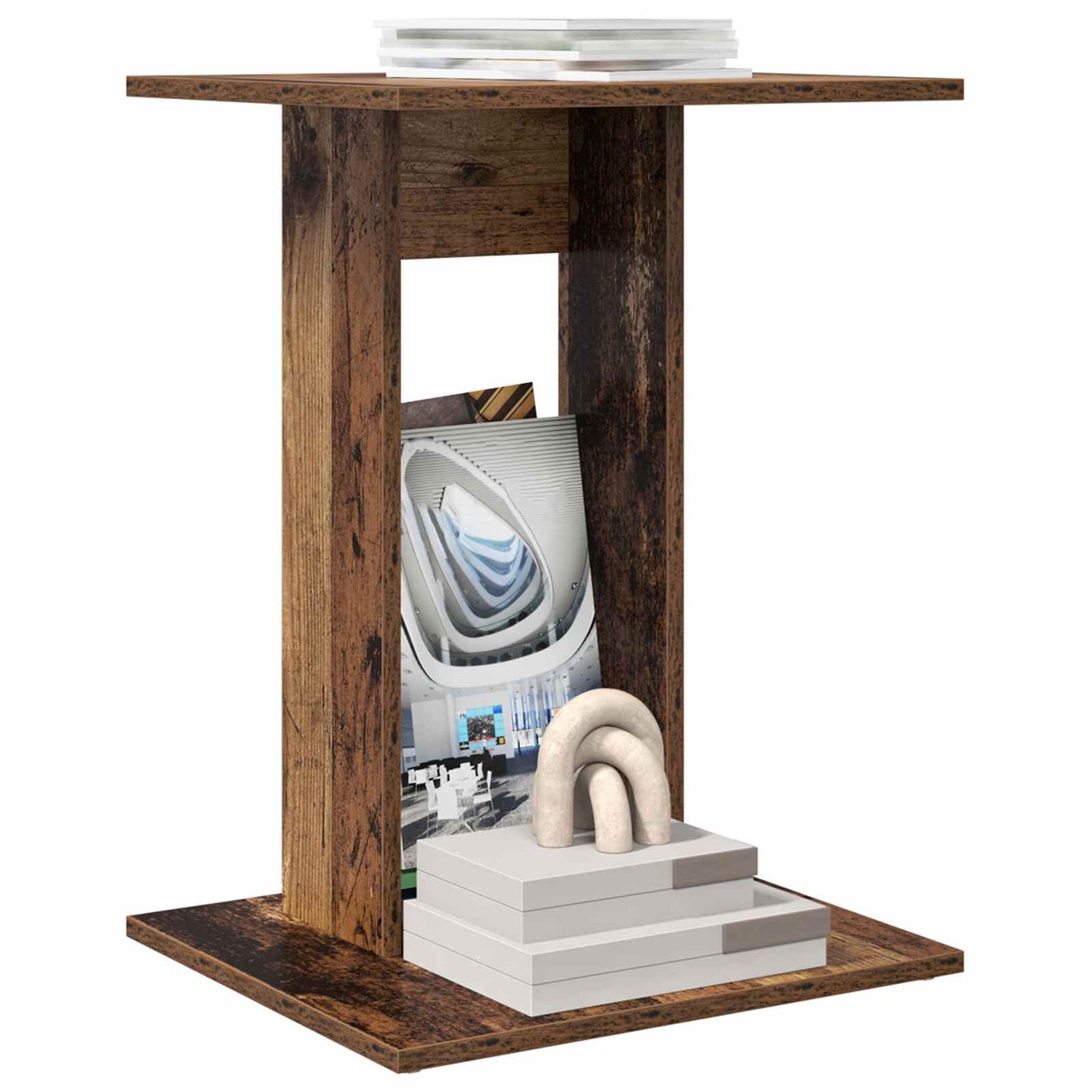 Bijzettafel Oudhout 45 x 40 x 62,5 cm Bewerkt hout is nu te koop bij PeponiXL, paradijselijk wonen!