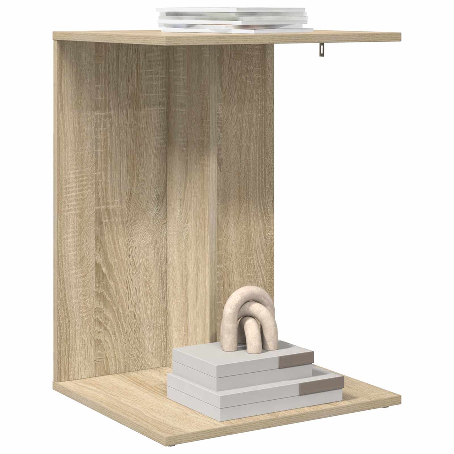 Bijzettafel Sonoma Eiken 45 x 40 x 62,5 cm Bewerkt hout is nu te koop bij PeponiXL, paradijselijk wonen!