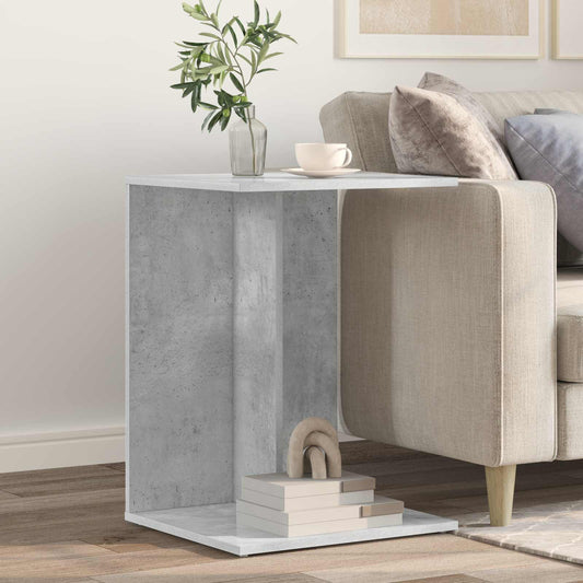Bijzettafel Beton Grijs 45 x 40 x 62,5 cm Bewerkt hout is nu te koop bij PeponiXL, paradijselijk wonen!