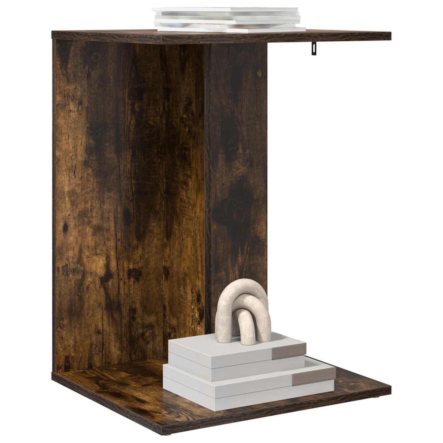 Bijzettafel Gerookt eiken 45 x 40 x 62,5 cm Bewerkt hout is nu te koop bij PeponiXL, paradijselijk wonen!
