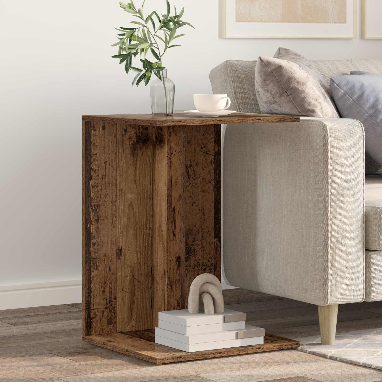Bijzettafel Oudhout 45 x 40 x 62,5 cm Bewerkt hout is nu te koop bij PeponiXL, paradijselijk wonen!