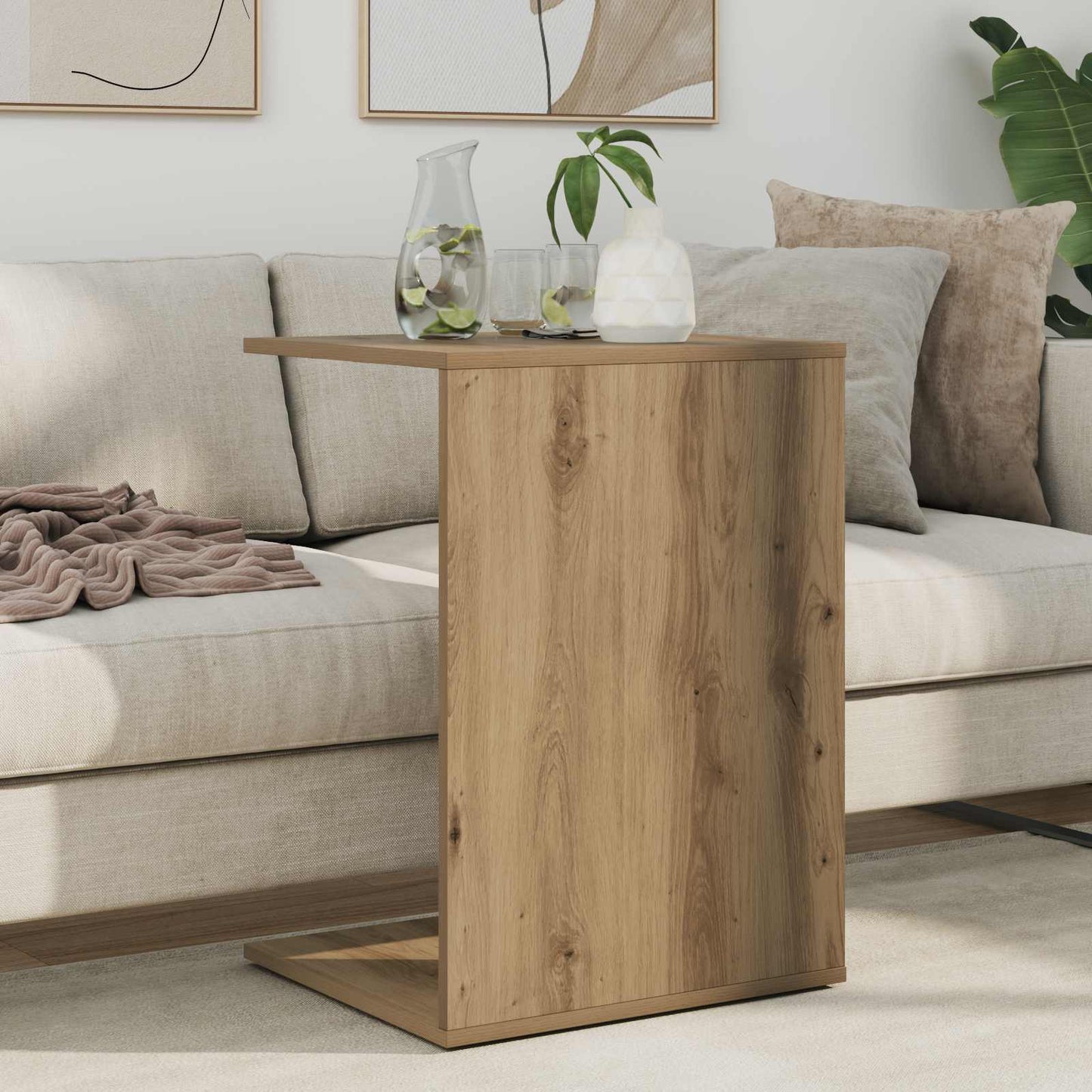 Bijzettafel Artisan Eiken 45 x 40 x 62,5 cm Bewerkt hout is nu te koop bij PeponiXL, paradijselijk wonen!