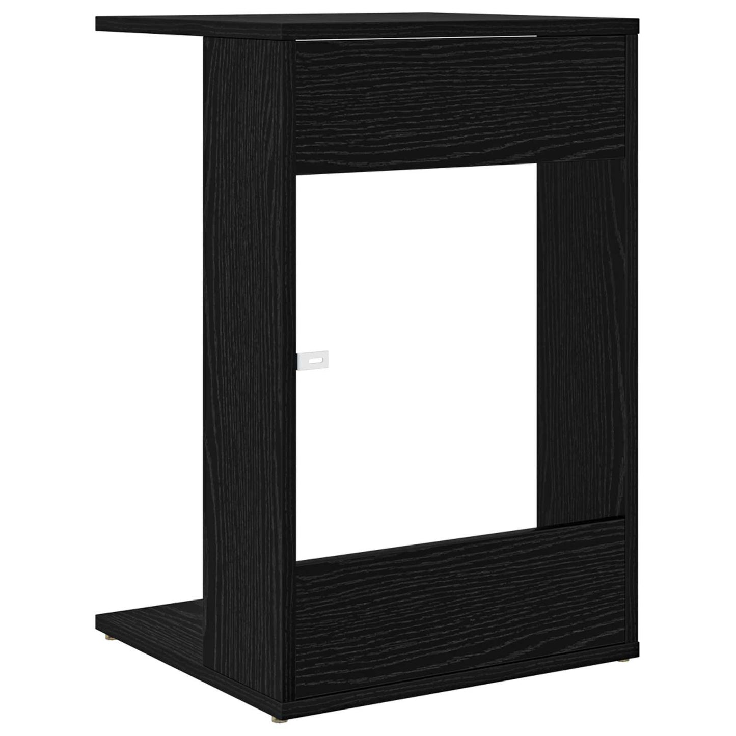 Bijzettafel Zwart Eiken 40 x 38 x 62,5 cm Bewerkt hout is nu te koop bij PeponiXL, paradijselijk wonen!
