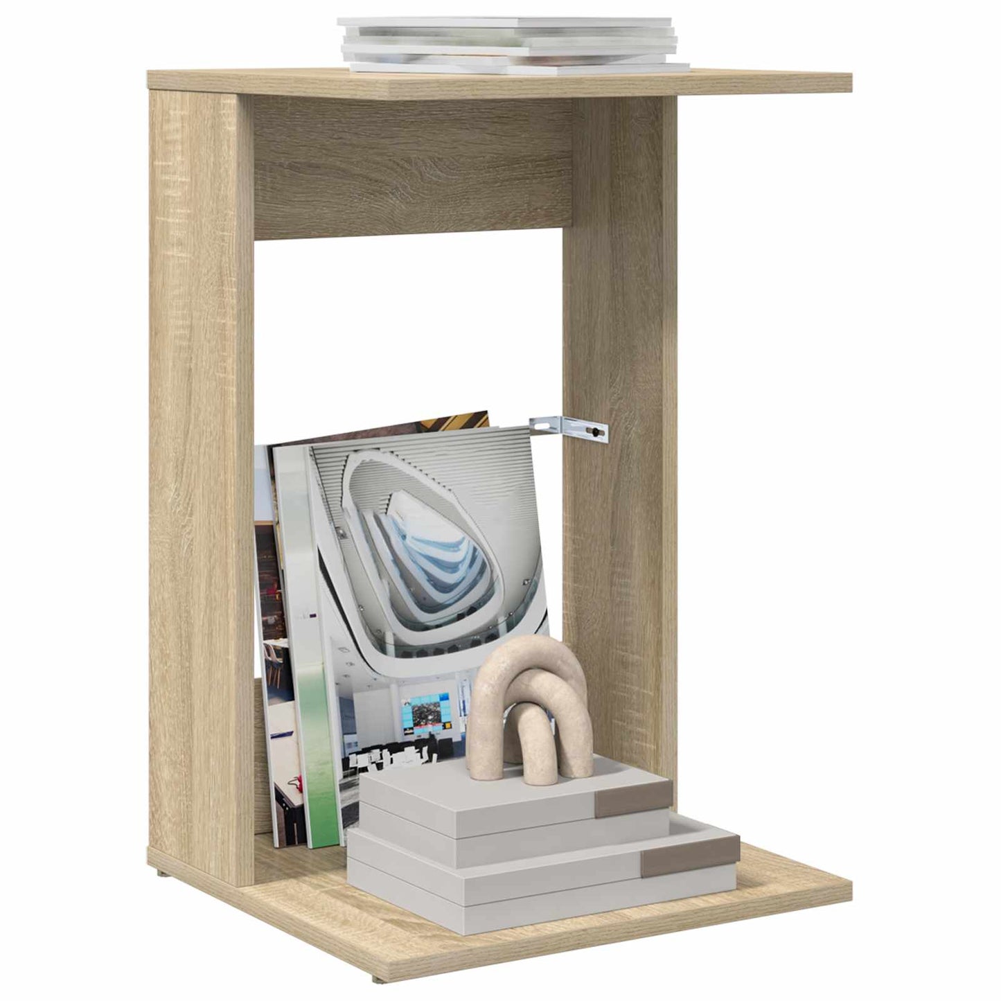 Bijzettafel Sonoma Eiken 40 x 38 x 62,5 cm Bewerkt hout is nu te koop bij PeponiXL, paradijselijk wonen!