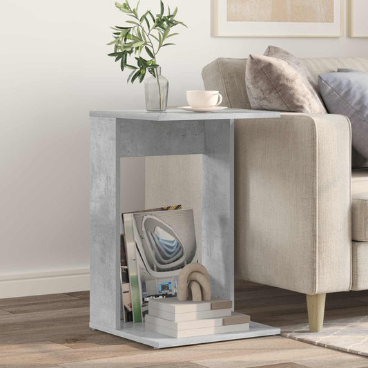 Bijzettafel Beton Grijs 40 x 38 x 62,5 cm Bewerkt hout is nu te koop bij PeponiXL, paradijselijk wonen!