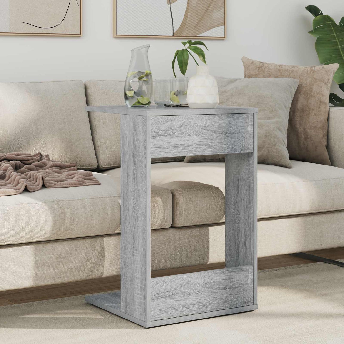 Bijzettafel Grijs Sonoma 40 x 38 x 62,5 cm Bewerkt hout is nu te koop bij PeponiXL, paradijselijk wonen!