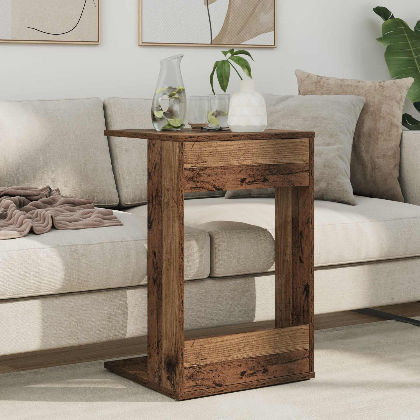 Bijzettafel Oudhout 40 x 38 x 62,5 cm Bewerkt hout is nu te koop bij PeponiXL, paradijselijk wonen!