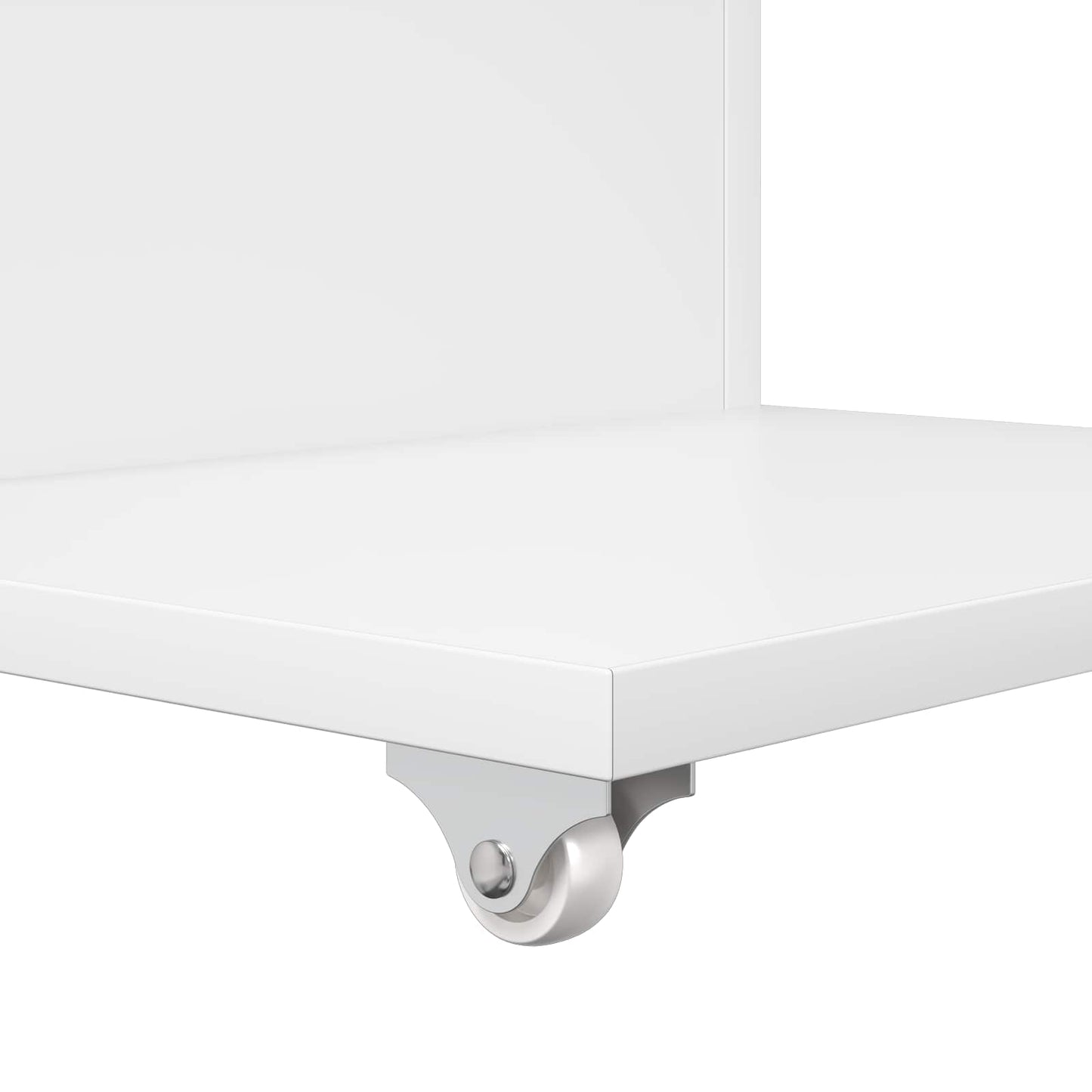 Bijzettafel met wiel Wit 40 x 35 x 60 cm Bewerkt hout is nu te koop bij PeponiXL, paradijselijk wonen!