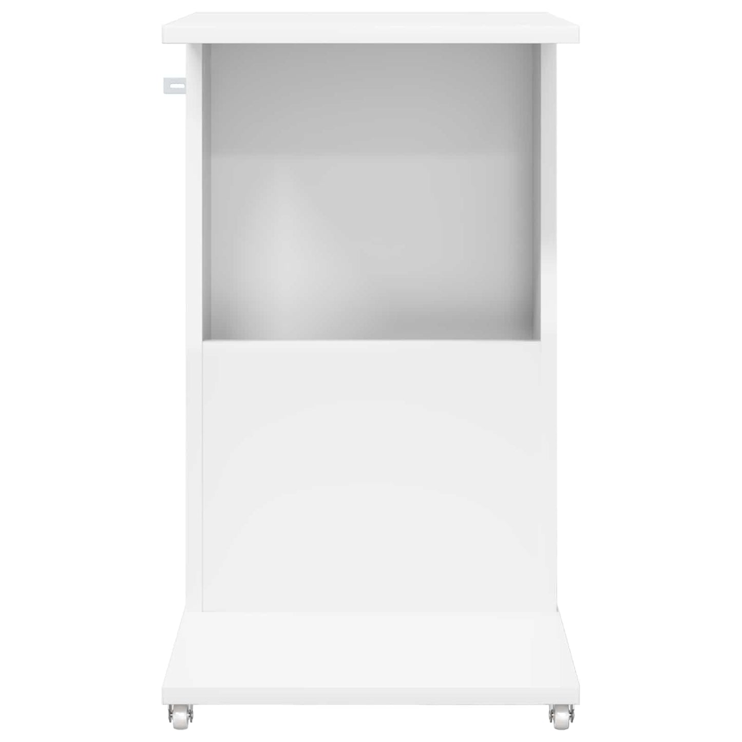Bijzettafel met wiel Wit 40 x 35 x 60 cm Bewerkt hout is nu te koop bij PeponiXL, paradijselijk wonen!